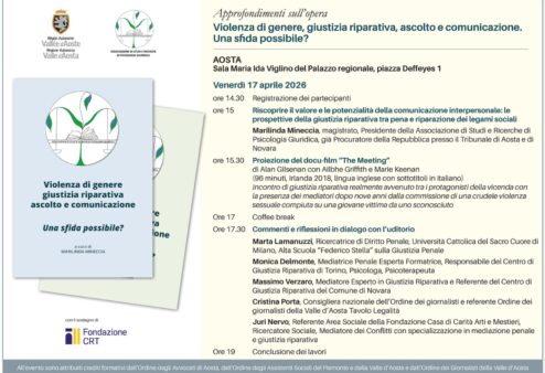 Violenza di genere e giustizia riparativa: terzo e ultimo incontro a Palazzo regionale