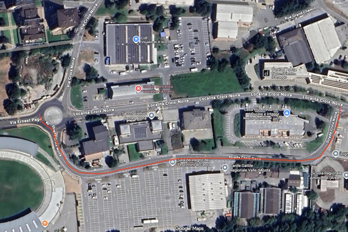 La viabilità alternativa per la chiusura della strada in località Croix-Noire