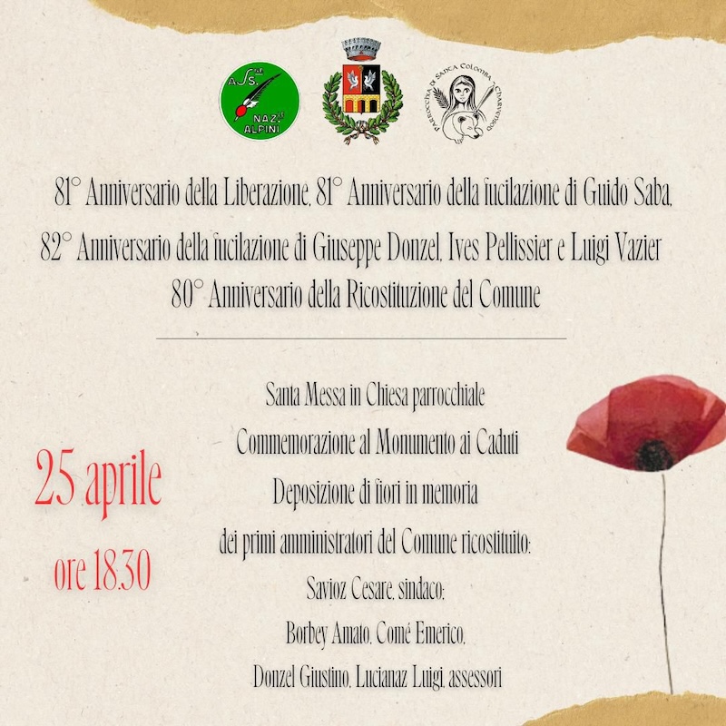 Locandina 25 aprile Charvensod