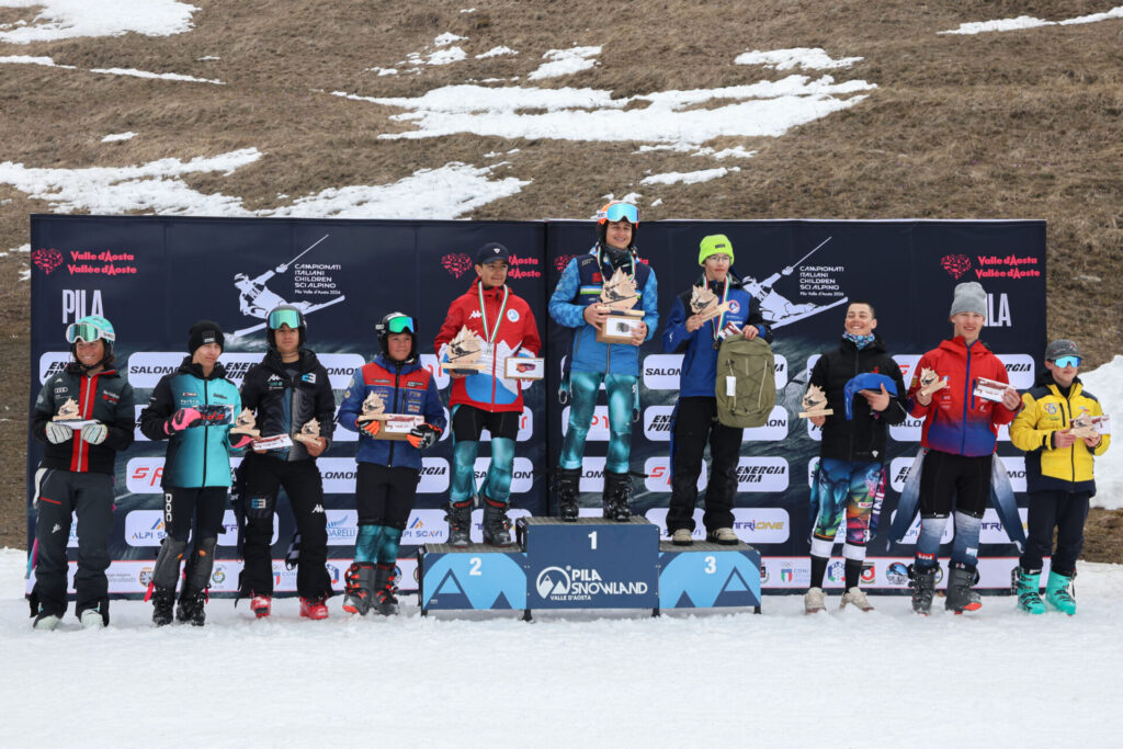 Campionati Italiani Children, Pila (ITA), //, podio slalom Ragazzi, photo credit: Emma Paillex