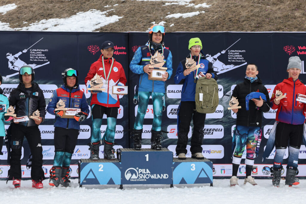 Campionati Italiani Children, Pila (ITA), //, podio slalom Ragazzi, photo credit: Emma Paillex