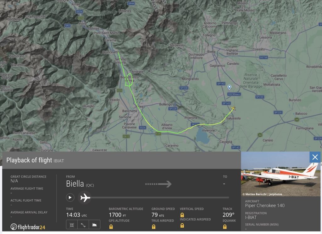 Volo del Piper I-BIAT