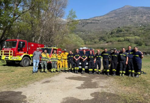 Prevenzione incendi, a Quart esercitazione congiunta sul campo