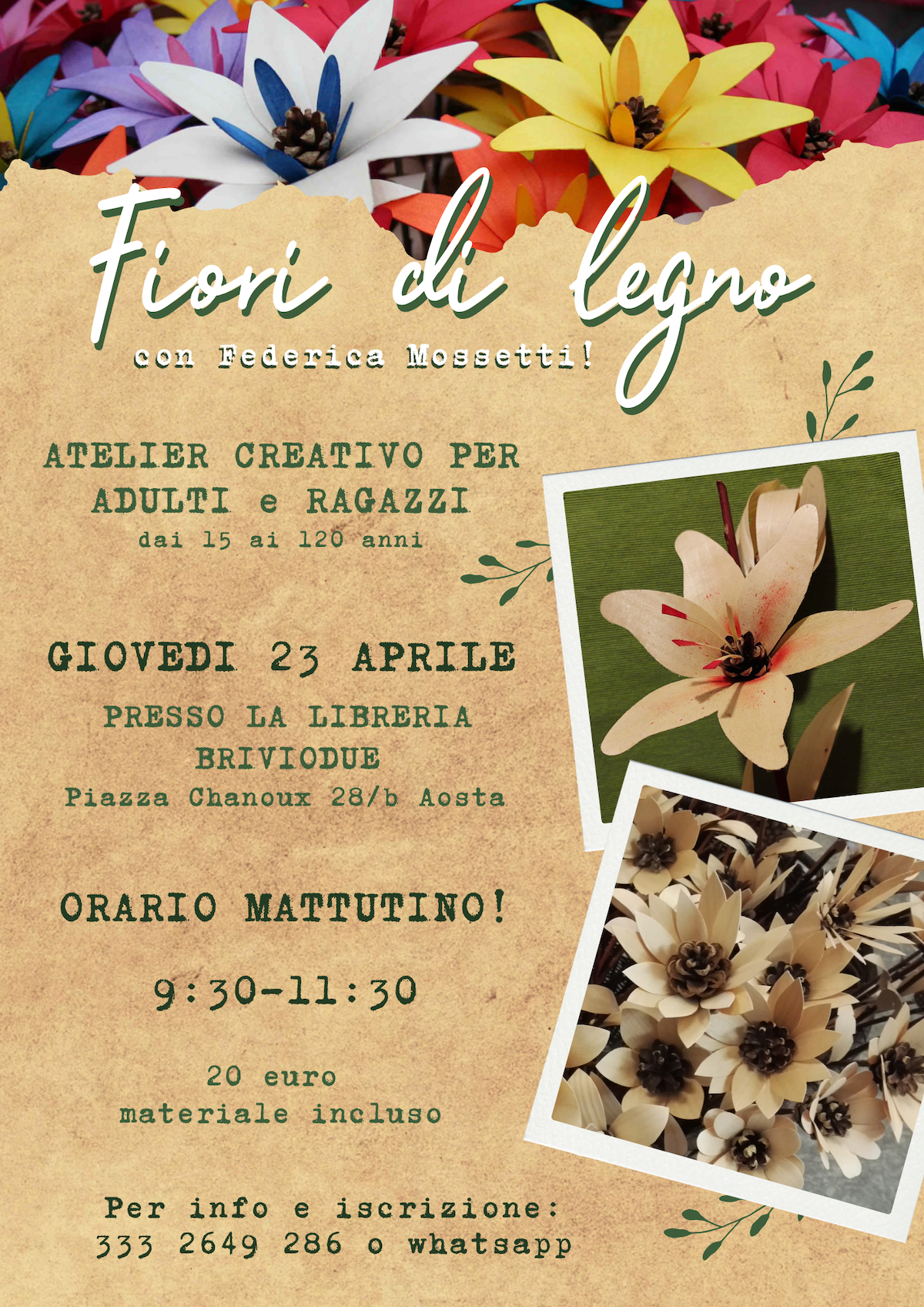 Fiori di legno - locandina aprile