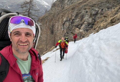 Intervento del Soccorso Alpino a Valsavarenche per il recupero di uno scialpinista infortunato