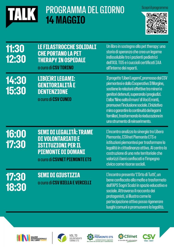 Il programma dei Csv al Salone del libro di Torino