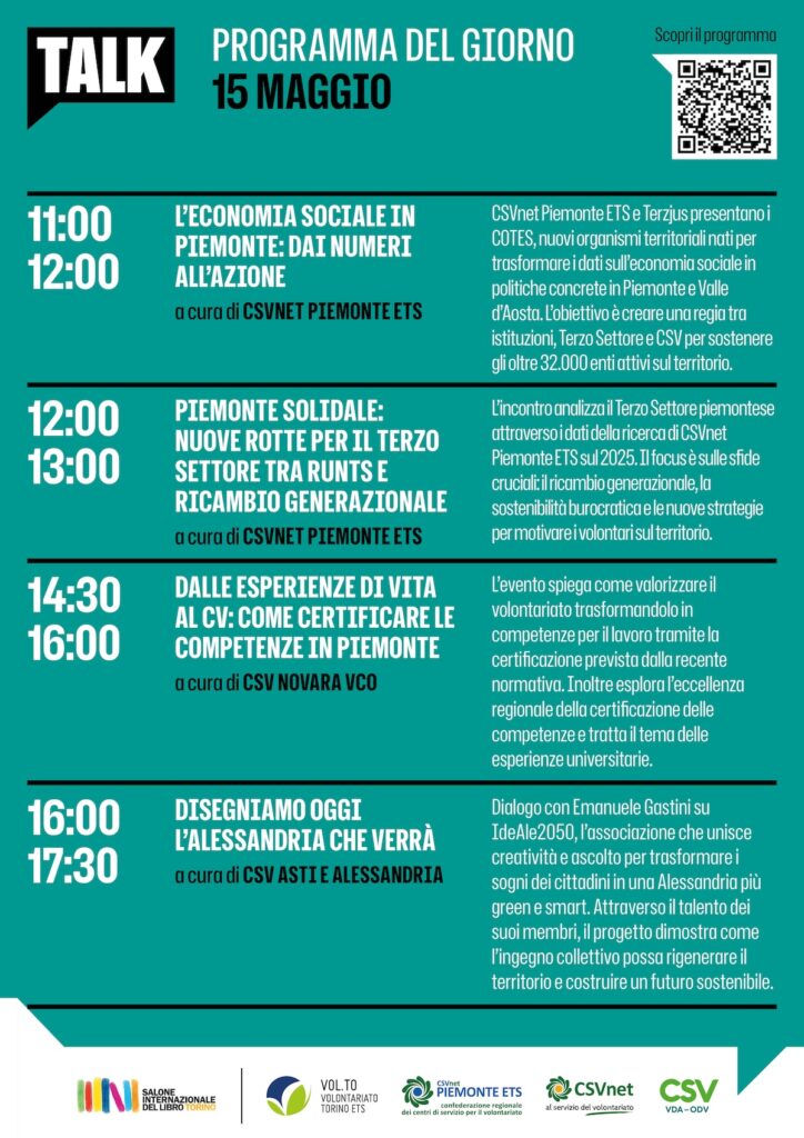 Il programma dei Csv al Salone del libro di Torino