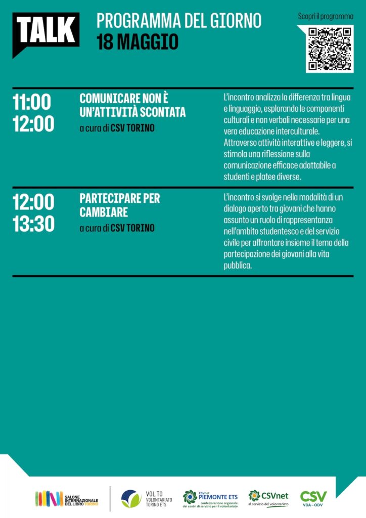 Il programma dei Csv al Salone del libro di Torino