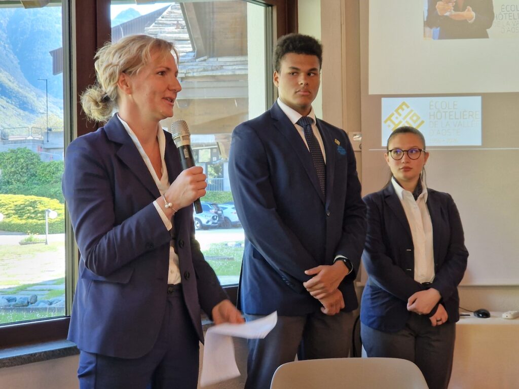 Presidente Jeannette Bondaz École Hôtelière de la Vallée d'Aoste Foto Alice Dufour