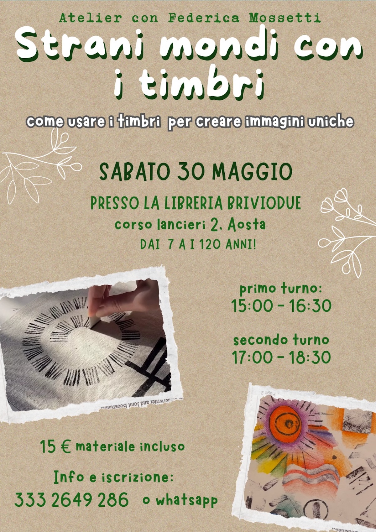 laboratorio timbri Mossetti Federica - locandina