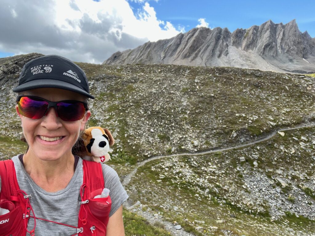 Amy Sporston in allenamento nella zona del gran San Bernardo