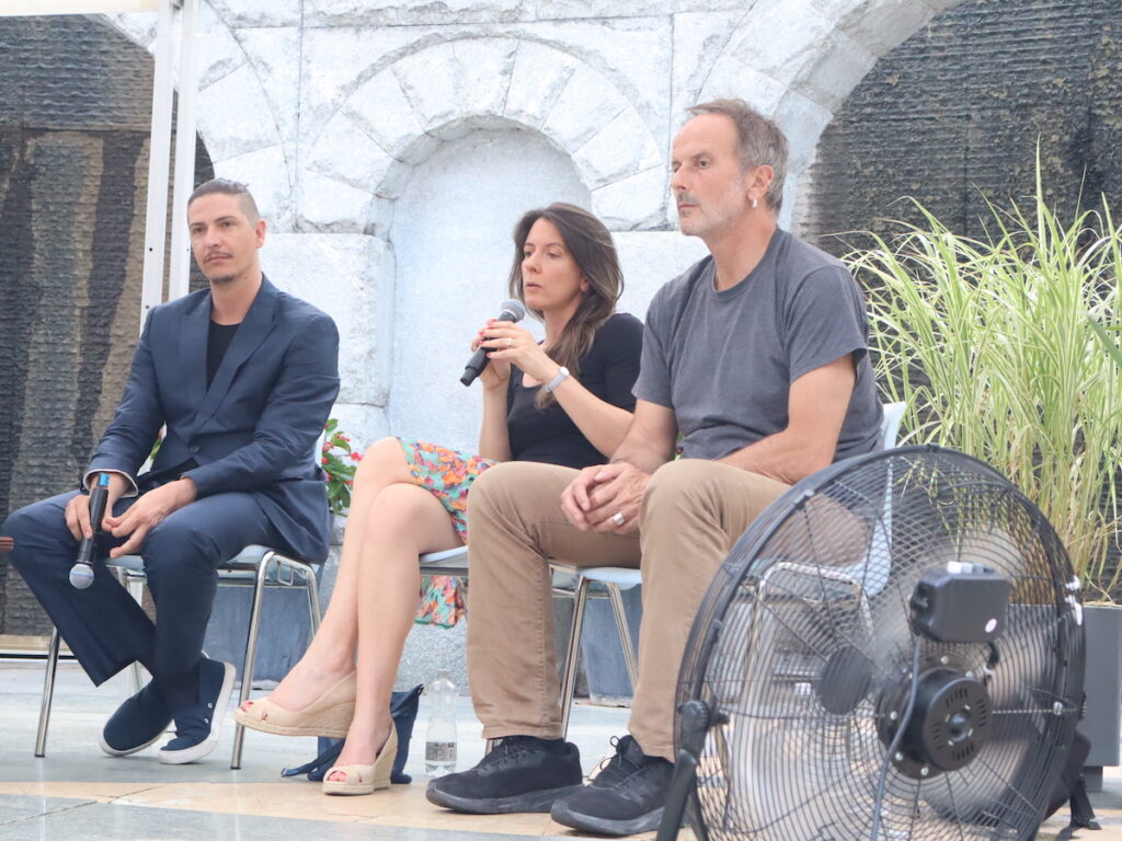 Strega Tour a Saint Vincent da sx a dx Alcide Pierantozzi Elena Rui Matteo Nucci Foto Alice Dufour
