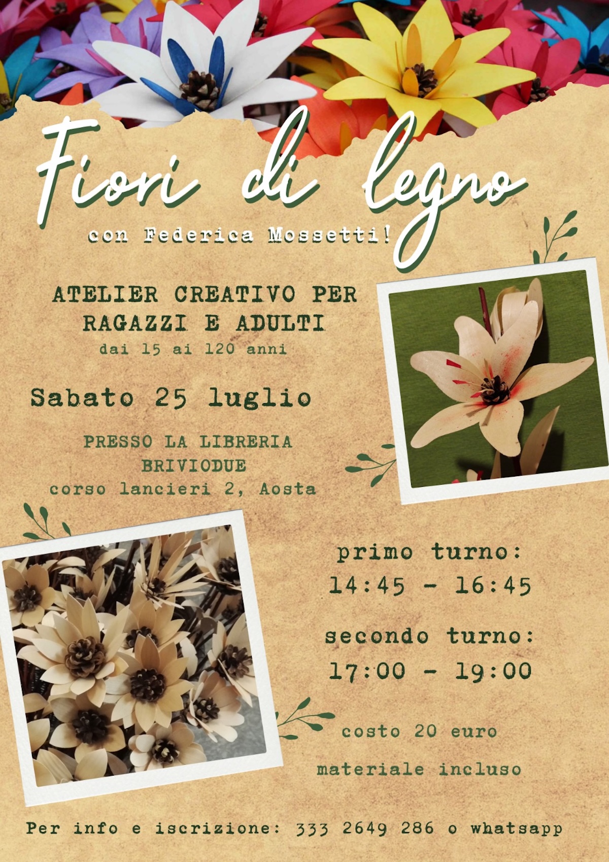 luglio fiori di legno Mossetti Federica