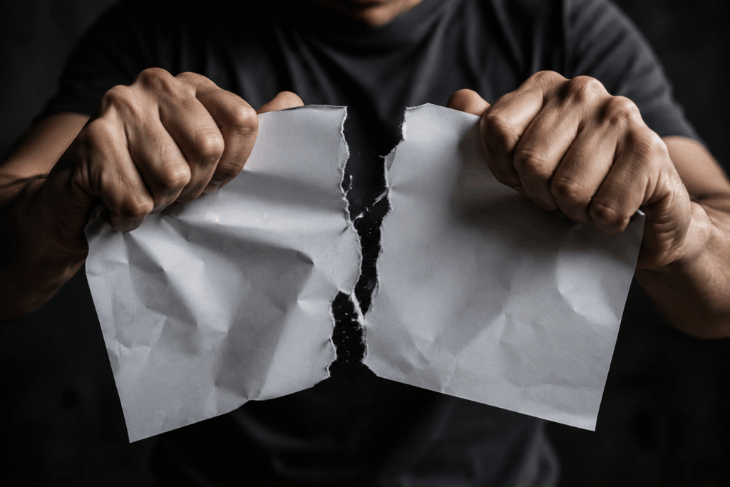foglio spezzato - immagine generata dall'AI