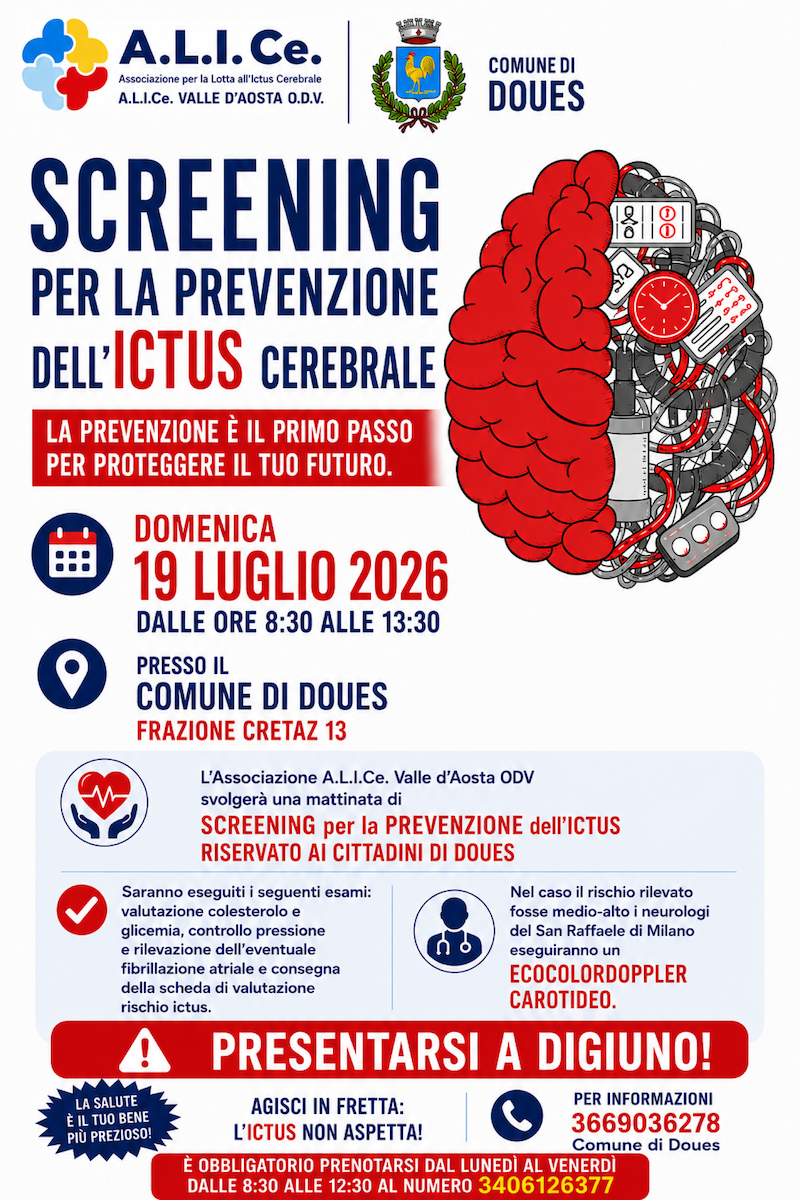 Doues screening associazione Alice ictus cerebrale