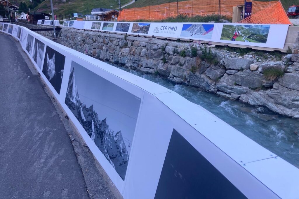 I pannelli che rivestono i New Jersey a Breuil-Cervinia