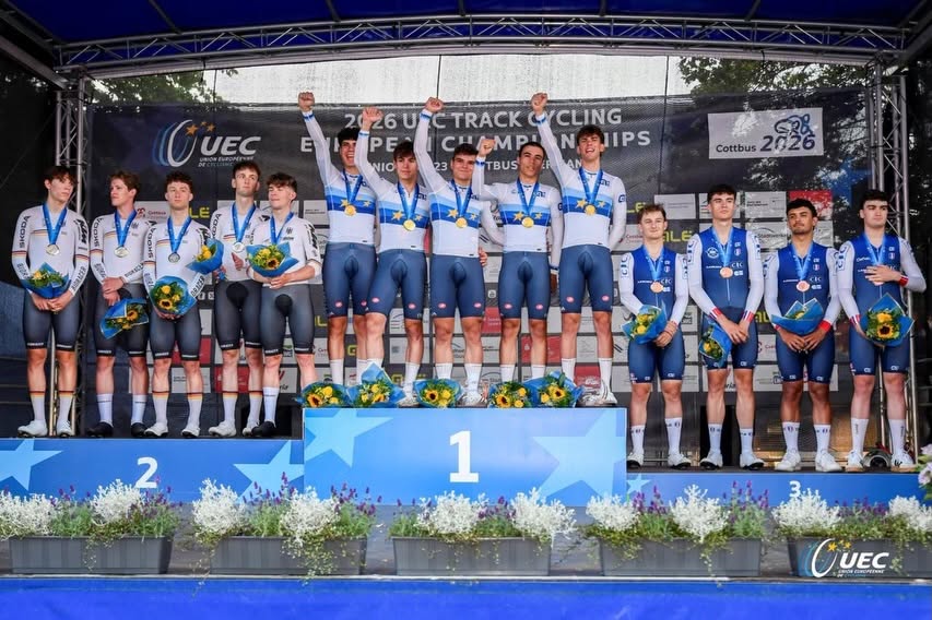 Italia inseguimento a squadre europei oro etienne Grimod