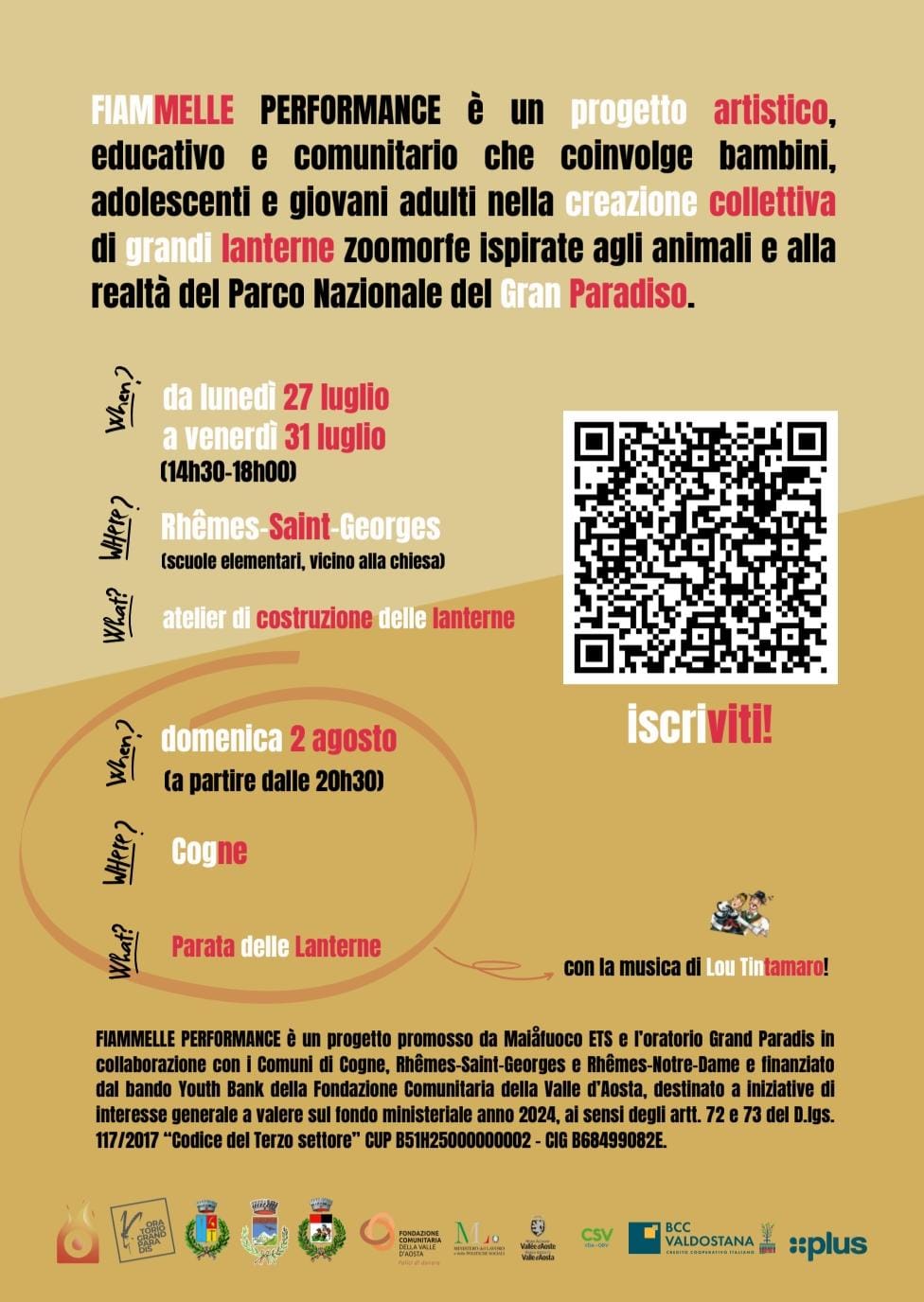 Locandina Performance delle Fiammelle