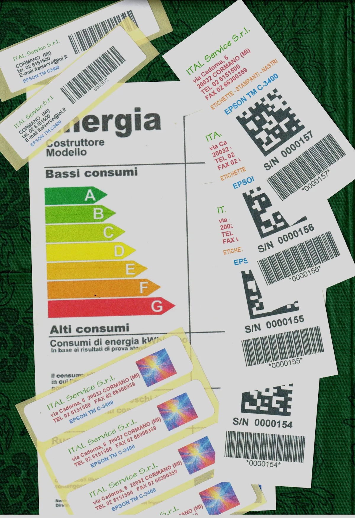 Stampa etichette a colori