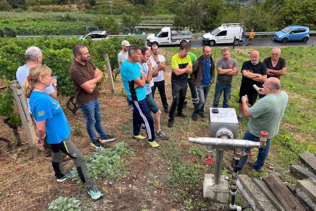 Il sopralluogo agli impianti di adduzione delle acque irrigue di Saint-Pierre