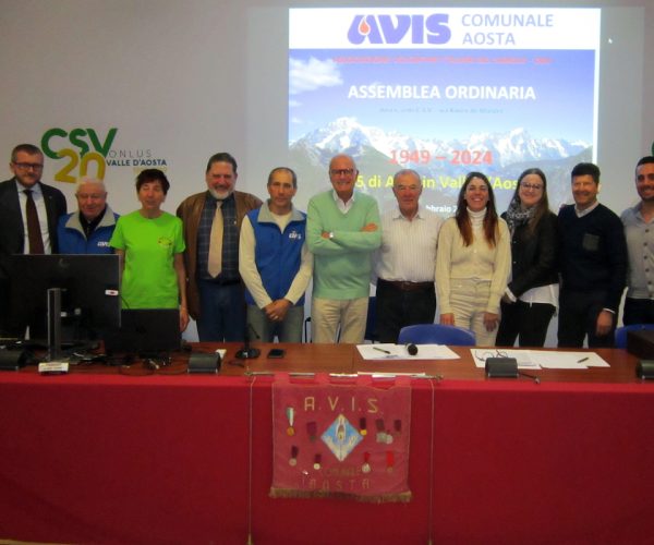 L'assemblea ordinaria dell'Avis Valle d'Aosta