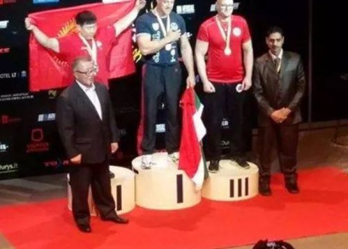 Ermes Paganin campione del mondo di braccio di ferro