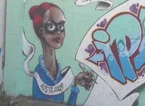 Il Murales realizzato in via Paravera ad Aosta,