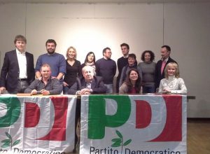 Il segretario del Pd Vda con segreteria e presidenza.