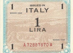 Una delle banconote della mostra "Allied Military Currency"