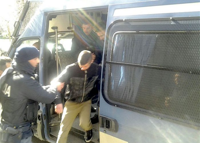 I 3 arrestati all'arrivo in tribunale