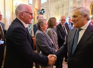 Il presidente della Regione Renzo Testolin a Nizza con il Ministro degli Interni Antonio Tajani