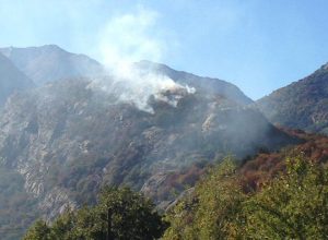 L'incendio a Donnas in in località Albard