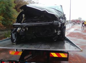 Scontro frontale in via Roma - Foto da Facebook