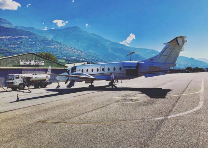 Primo volo Aosta-Olbia - Foto Aeroporto Aosta-Mont Blanc