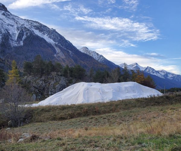 L’impianto di snowfarming di Bionaz