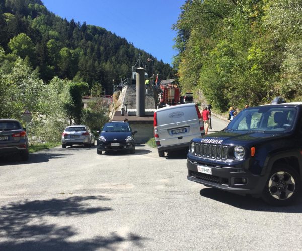 Il luogo dell'incidente sul lavoro ad Allein