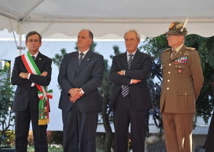 Da sx Giordano, Rollandin, Milone e il Generale Graziano