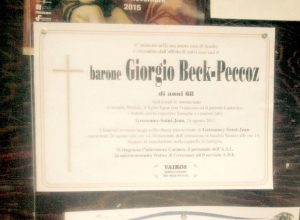 L'epigrafe del Barone Giorgio Beck-Peccoz