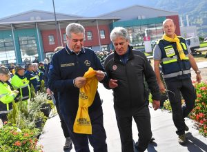 Il capo della Protezione civile nazionale Angelo Borrelli con Pio Poretta