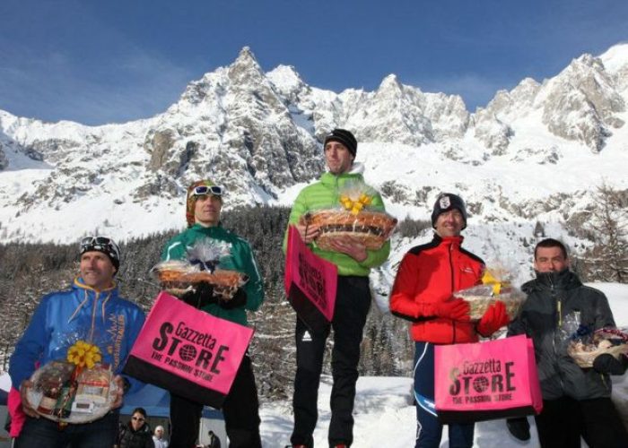 Podio WinterEcoTrail 2013 (Foto Lanzeni Courmayeur)