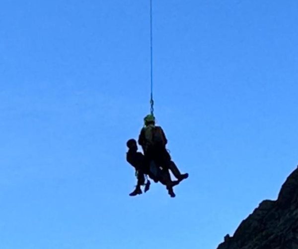 L'intervento del Soccorso alpino valdostano sul becco di Valsoera