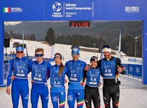 Gli ori azzurri ai Mondiali di Winter Triathlon, con Axelle Vicari e Alessandro Saravalle