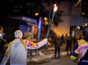 Accensione bracere olimpico Aosta