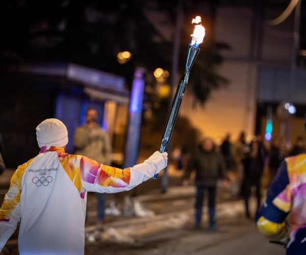 Accensione bracere olimpico Aosta