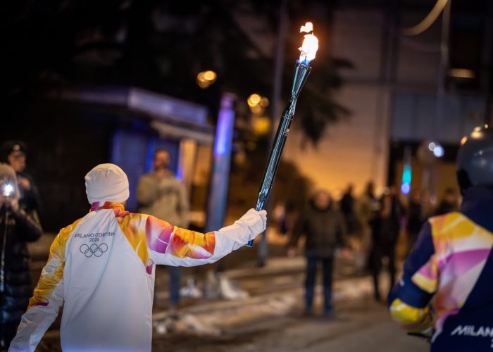 Accensione bracere olimpico Aosta