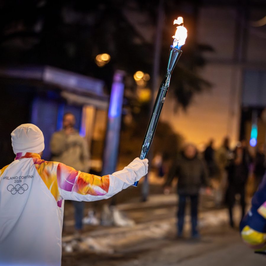 Accensione bracere olimpico Aosta