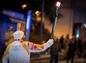 Accensione bracere olimpico Aosta
