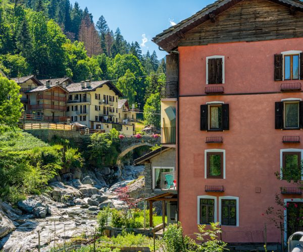 The beautiful village of Frassiney in the Champorcher Valley Aosta Valley, northern Italy