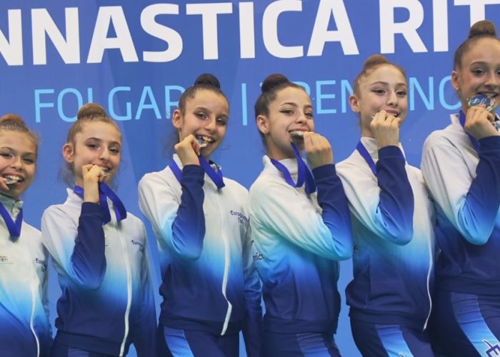 Amely Sordi con le compagne dell'Eurogymnica