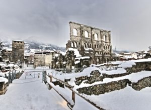 Aosta sotto la neve